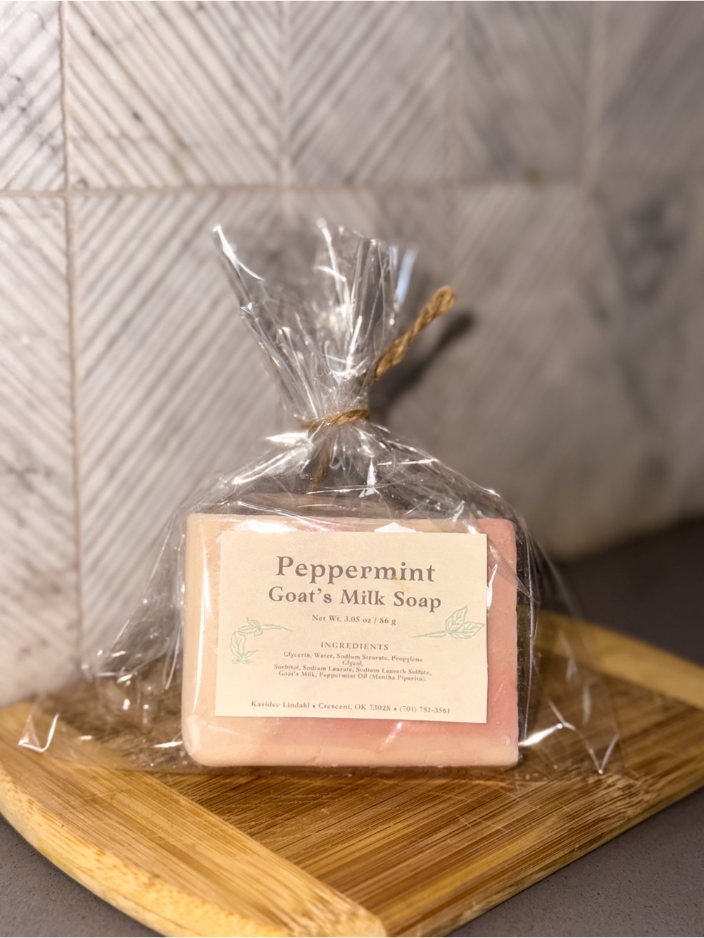 Peppermint Goat's Milk Soap - Pink & Cream